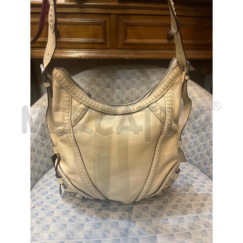BORSA DONNA CROMIA BEIGE  PLACCHETTE TRIANGOLARI | Mercatino dell'Usato Manduria 2