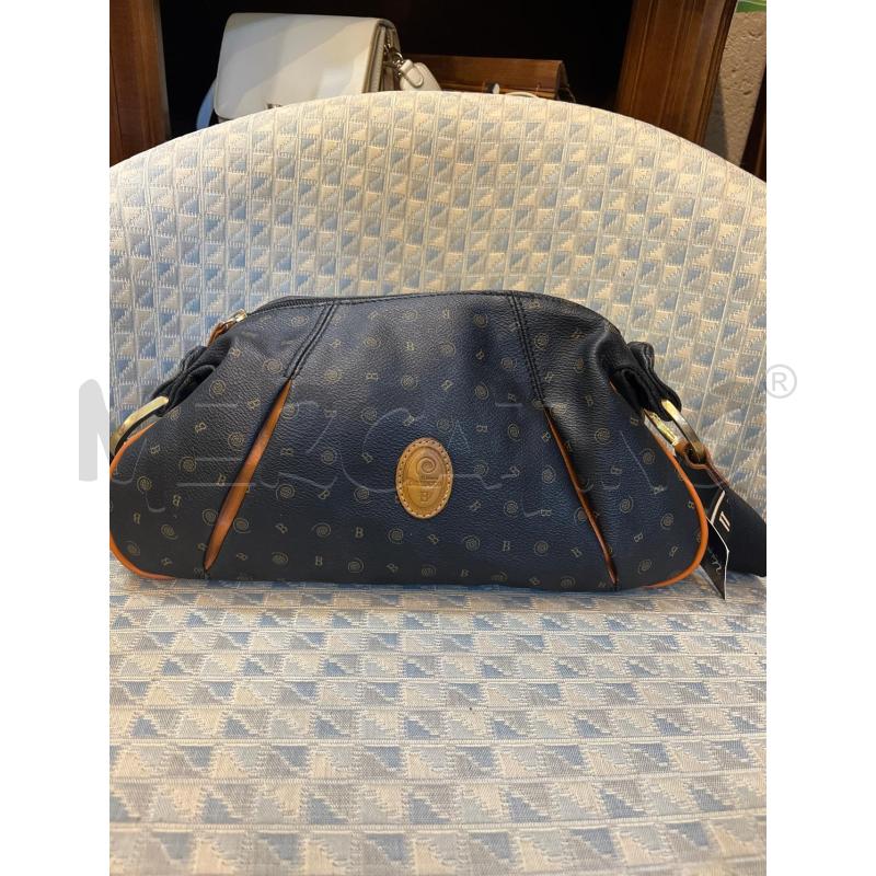 BORSA DONNA IL NUOVO BAROCCO NERA LOGHI BEIGE TRACOLLA TESSUTO | Mercatino dell'Usato Manduria 1