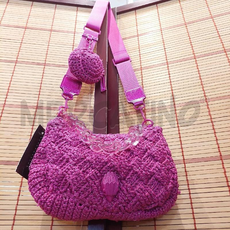 BORSA DONNA KURT GEIGER LONDON FUCSIA LUREX ARGENTATO  | Mercatino dell'Usato Manduria 1