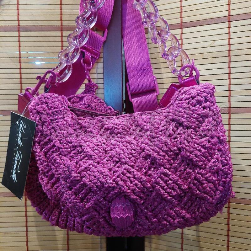 BORSA DONNA KURT GEIGER LONDON FUCSIA LUREX ARGENTATO  | Mercatino dell'Usato Manduria 2