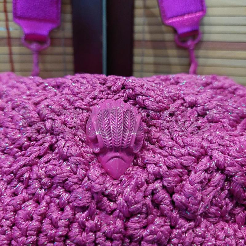 BORSA DONNA KURT GEIGER LONDON FUCSIA LUREX ARGENTATO  | Mercatino dell'Usato Manduria 3