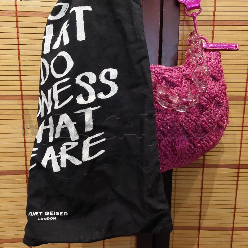 BORSA DONNA KURT GEIGER LONDON FUCSIA LUREX ARGENTATO  | Mercatino dell'Usato Manduria 5
