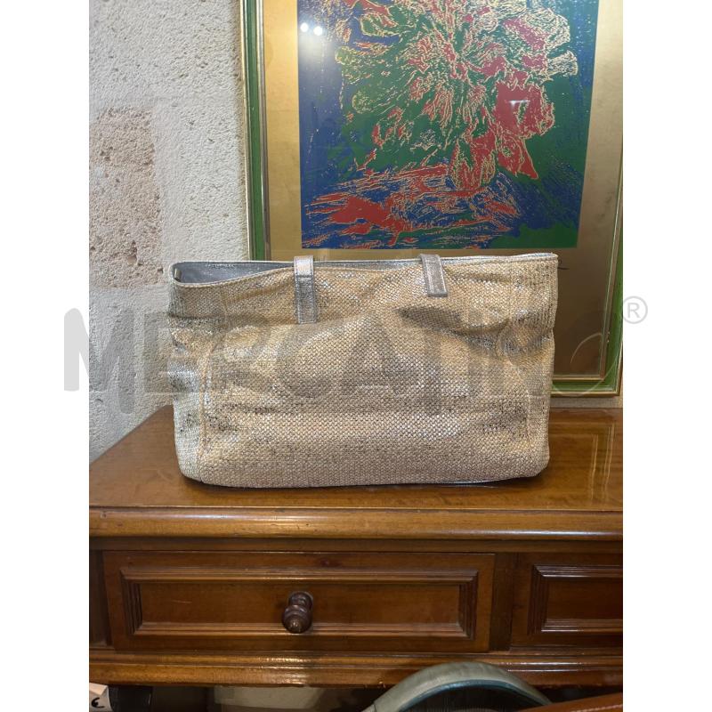 BORSA DONNA M BRC BRACCIALINI PELLE BEIGE ARGENTATA | Mercatino dell'Usato Manduria 2