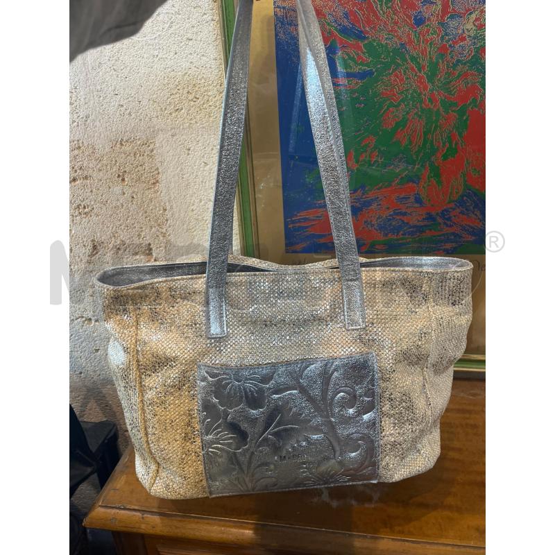 BORSA DONNA M BRC BRACCIALINI PELLE BEIGE ARGENTATA | Mercatino dell'Usato Manduria 5