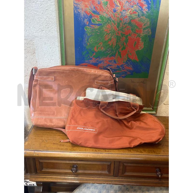 BORSA DONNA PIQUADRO RUGGINE PELLE TESSUTO  | Mercatino dell'Usato Manduria 1