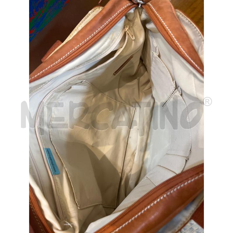 BORSA DONNA PIQUADRO RUGGINE PELLE TESSUTO  | Mercatino dell'Usato Manduria 3