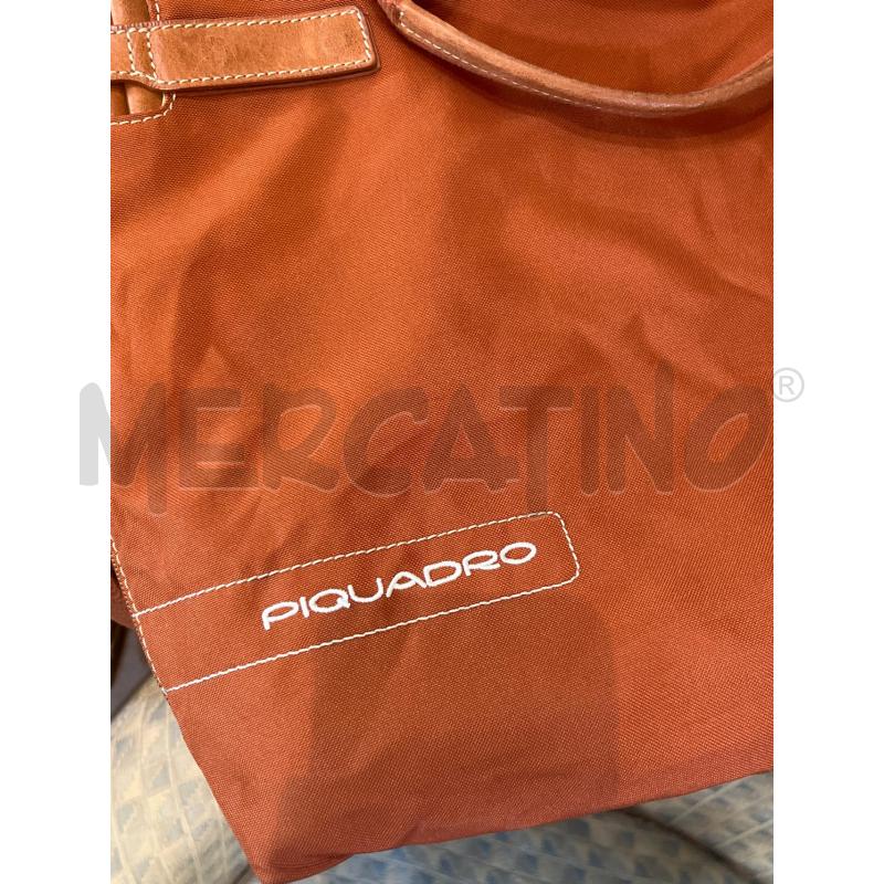 BORSA DONNA PIQUADRO RUGGINE PELLE TESSUTO  | Mercatino dell'Usato Manduria 4