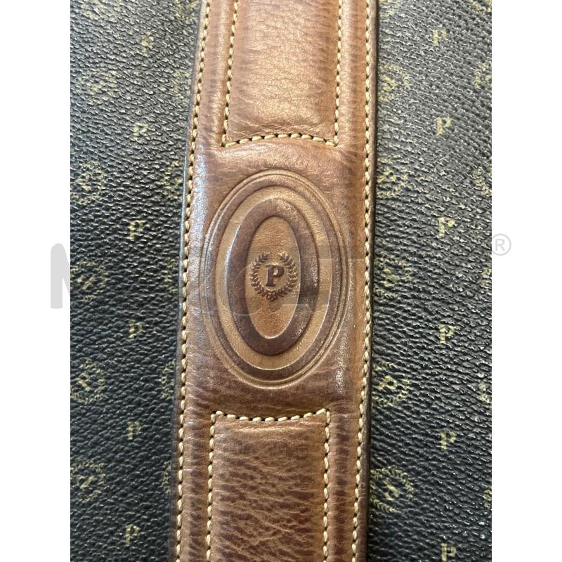 BORSA DONNA POLLINI PELLE NERA MARRONE LOGHI  | Mercatino dell'Usato Manduria 3