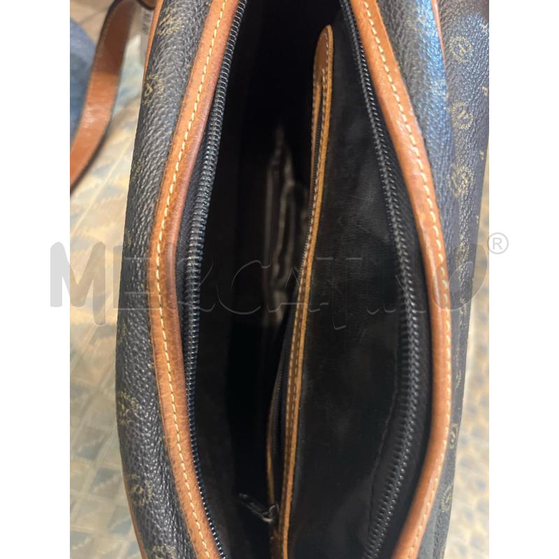 BORSA DONNA POLLINI PELLE NERA MARRONE LOGHI  | Mercatino dell'Usato Manduria 5