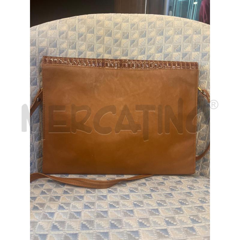 BORSA DONNA SERGIO ROSSI PELLE MARRONE A CARTELLA | Mercatino dell'Usato Manduria 2