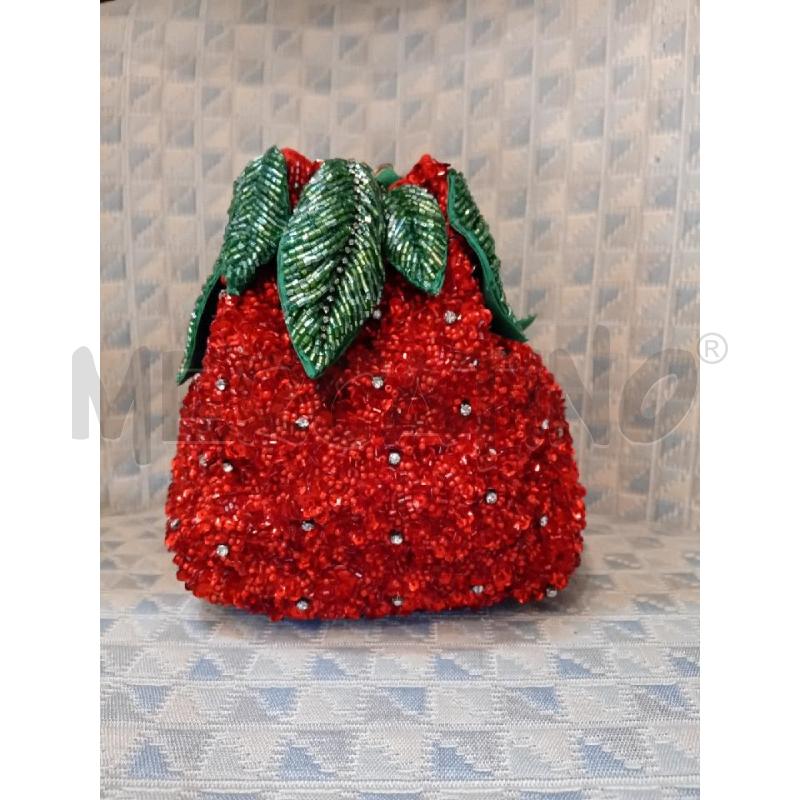 BORSA DONNA ZARA FRAGOLA ROSSA PERLINE  | Mercatino dell'Usato Manduria 2