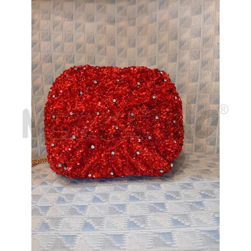 BORSA DONNA ZARA FRAGOLA ROSSA PERLINE  | Mercatino dell'Usato Manduria 3