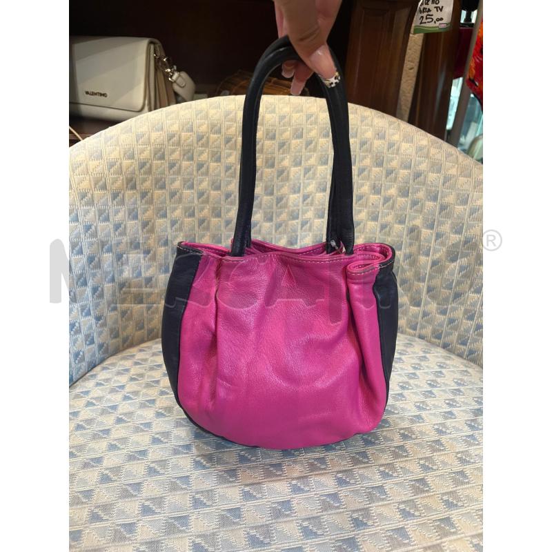 BORSETTA DONNA ANDREA CARDONE PELLE FUCSIA NERA | Mercatino dell'Usato Manduria 1