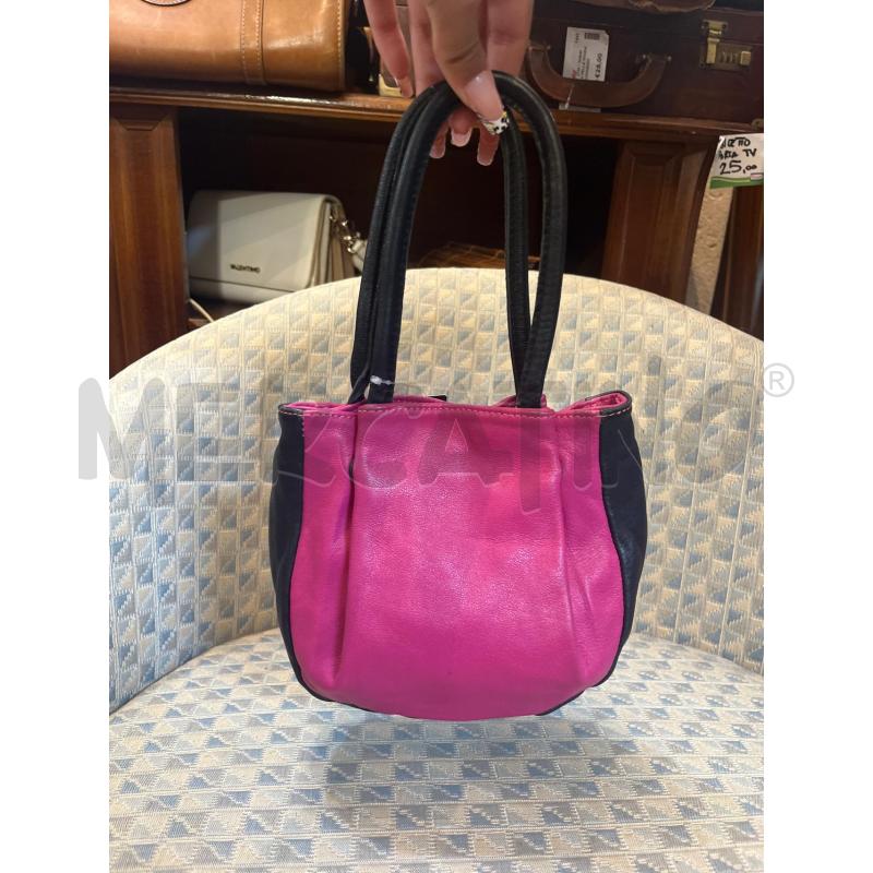 BORSETTA DONNA ANDREA CARDONE PELLE FUCSIA NERA | Mercatino dell'Usato Manduria 2