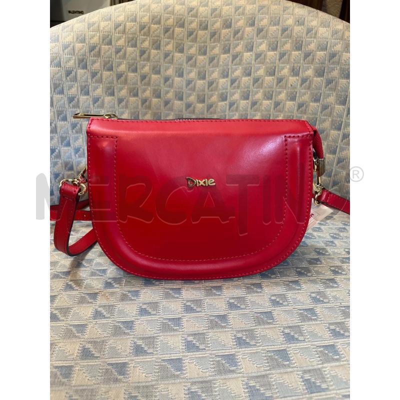 BORSETTA DONNA DIXIE PELLE ROSSA FUCSIA LOGO DORATO | Mercatino dell'Usato Manduria 2