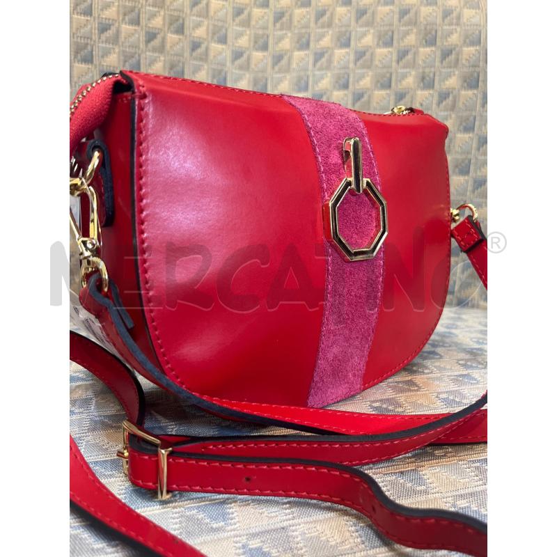BORSETTA DONNA DIXIE PELLE ROSSA FUCSIA LOGO DORATO | Mercatino dell'Usato Manduria 5