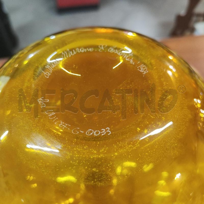 BOTTIGLIA VASO SFERICO EUGENIO COSTANTINI PER UNICEF VETRO SOFFIATO GIALLO 1993 TAPPO MANCANTE | Mercatino dell'Usato Manduria 4