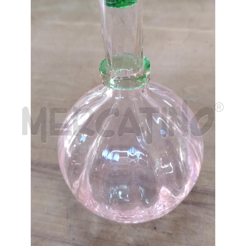 BOTTIGLIETTA CRISTALLO VALLERYSTHAL FRANCE ROSA VERDE URANIO | Mercatino dell'Usato Manduria 3