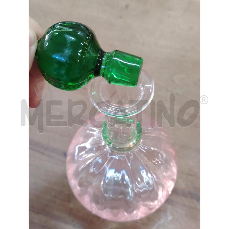 BOTTIGLIETTA CRISTALLO VALLERYSTHAL FRANCE ROSA VERDE URANIO | Mercatino dell'Usato Manduria 4