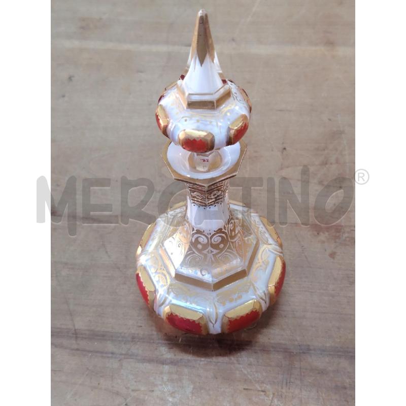 BOTTIGLIETTA DA PROFUMO BOHEMIA CRISTALLO CILIEGIA ORO BIANCO ATTR MOSER | Mercatino dell'Usato Manduria 2