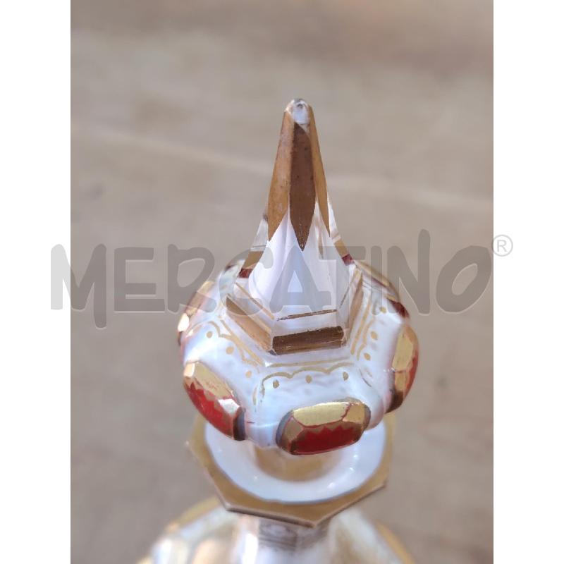 BOTTIGLIETTA DA PROFUMO BOHEMIA CRISTALLO CILIEGIA ORO BIANCO ATTR MOSER | Mercatino dell'Usato Manduria 3