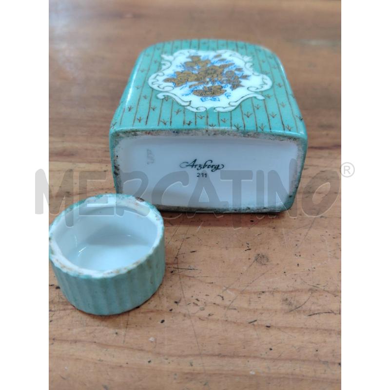 BOTTIGLIETTA PORCELLANA ARZBERG VERDE ACQUA DEC DORATO FIORI | Mercatino dell'Usato Manduria 5