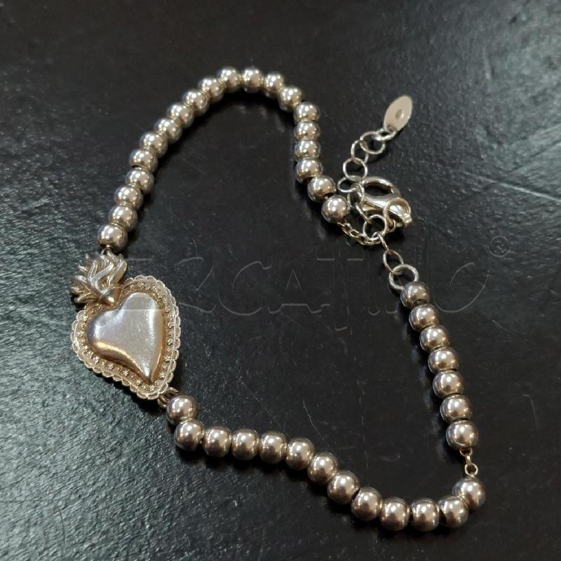 BRACCIALE ARG CUORE SACRO PERLINE | Mercatino dell'Usato Manduria 1