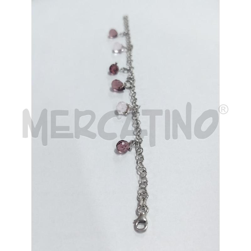 BRACCIALE MAGLIA ARG CRISTALLINI ROSA | Mercatino dell'Usato Manduria 1