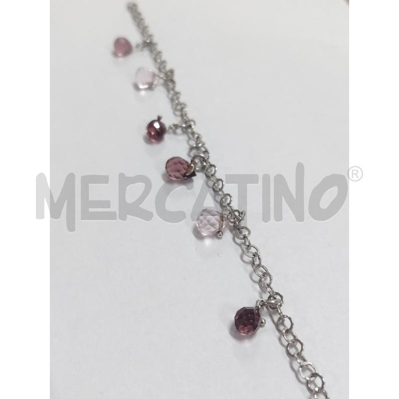BRACCIALE MAGLIA ARG CRISTALLINI ROSA | Mercatino dell'Usato Manduria 2