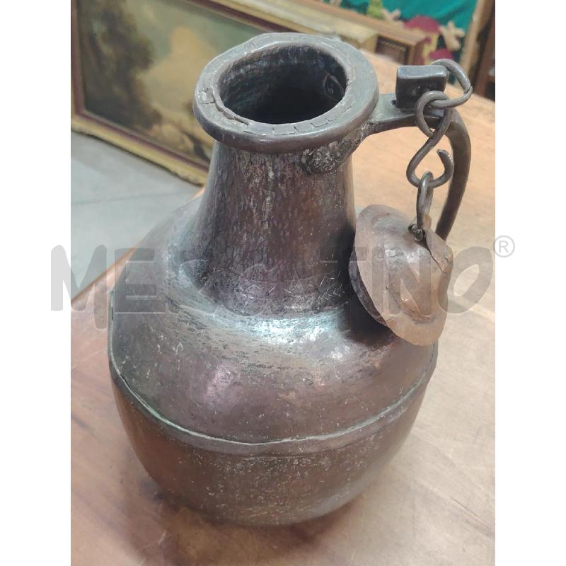 BROCCA RAME EPOCA BOMBATA CON COPERCHIO 36 CM CIRCA | Mercatino dell'Usato Manduria 4