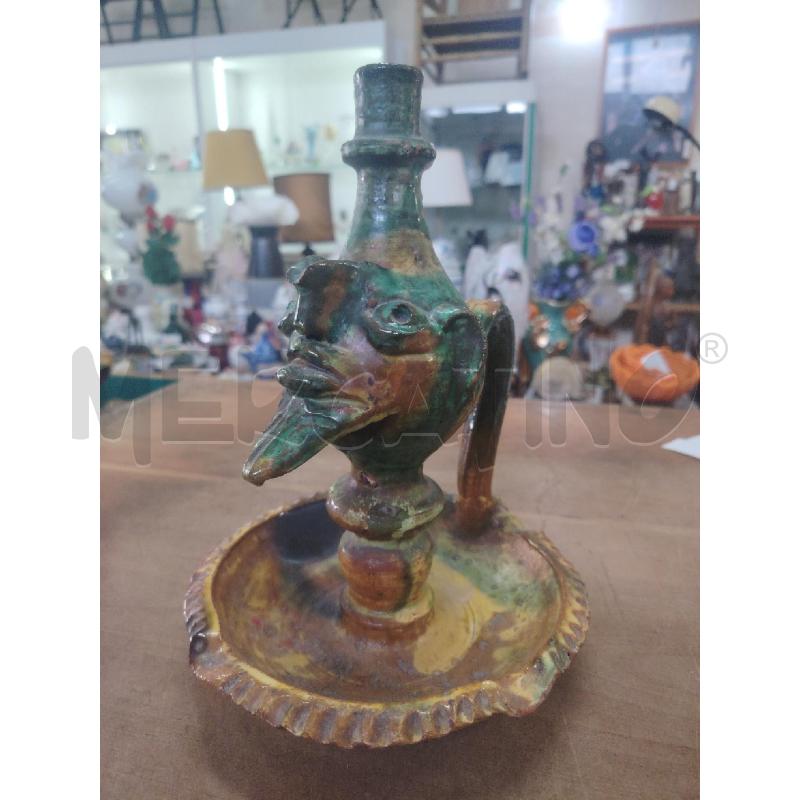 BUGIA CERAMICA ATTR PAOLO CONDURSO VOLTO DIFETTI | Mercatino dell'Usato Manduria 1