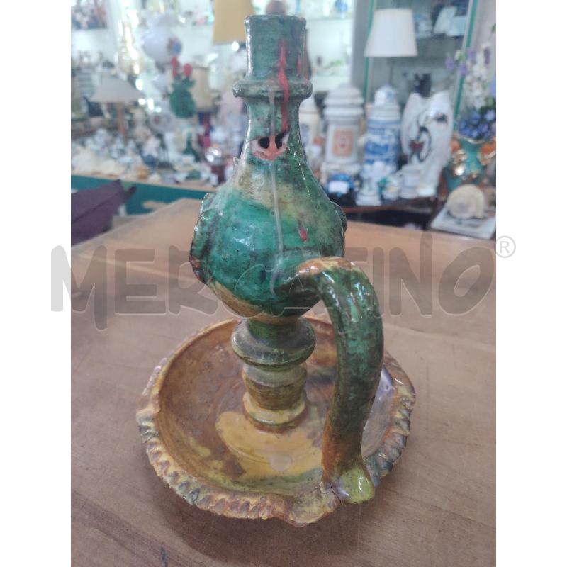 BUGIA CERAMICA ATTR PAOLO CONDURSO VOLTO DIFETTI | Mercatino dell'Usato Manduria 2