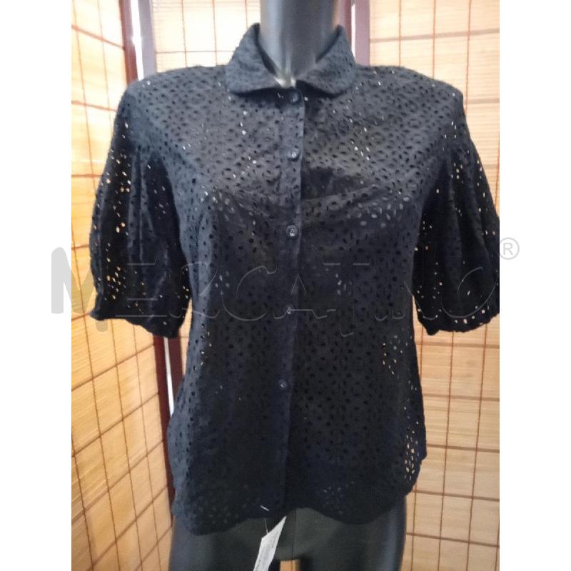 CAMICIA DONNA 42 RED VALENTINO NERA TRAFORATA MANICHE PALLONCINO | Mercatino dell'Usato Manduria 1