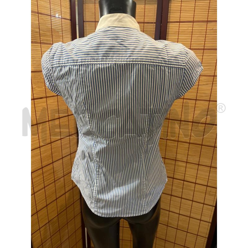 CAMICIA DONNA 44 ADELE FADO BIANCA AZZURRA RIGHE COREANA | Mercatino dell'Usato Manduria 2
