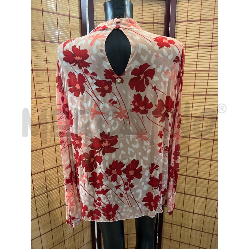 CAMICIA DONNA 50 TWINSET ROSA FIORI ROSSI  | Mercatino dell'Usato Manduria 4