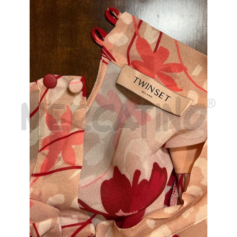 CAMICIA DONNA 50 TWINSET ROSA FIORI ROSSI  | Mercatino dell'Usato Manduria 5