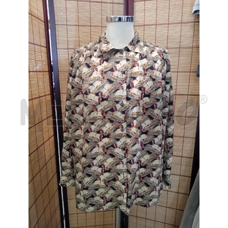 CAMICIA DONNA AMULETI FANT BEIGE NERA ROSSA SETA 100% | Mercatino dell'Usato Manduria 1