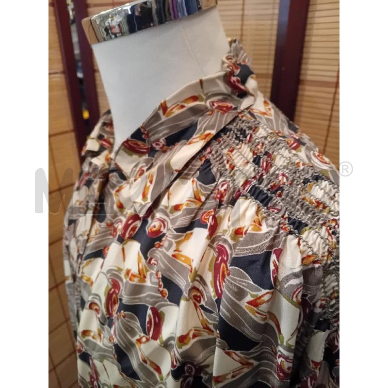 CAMICIA DONNA AMULETI FANT BEIGE NERA ROSSA SETA 100% | Mercatino dell'Usato Manduria 4