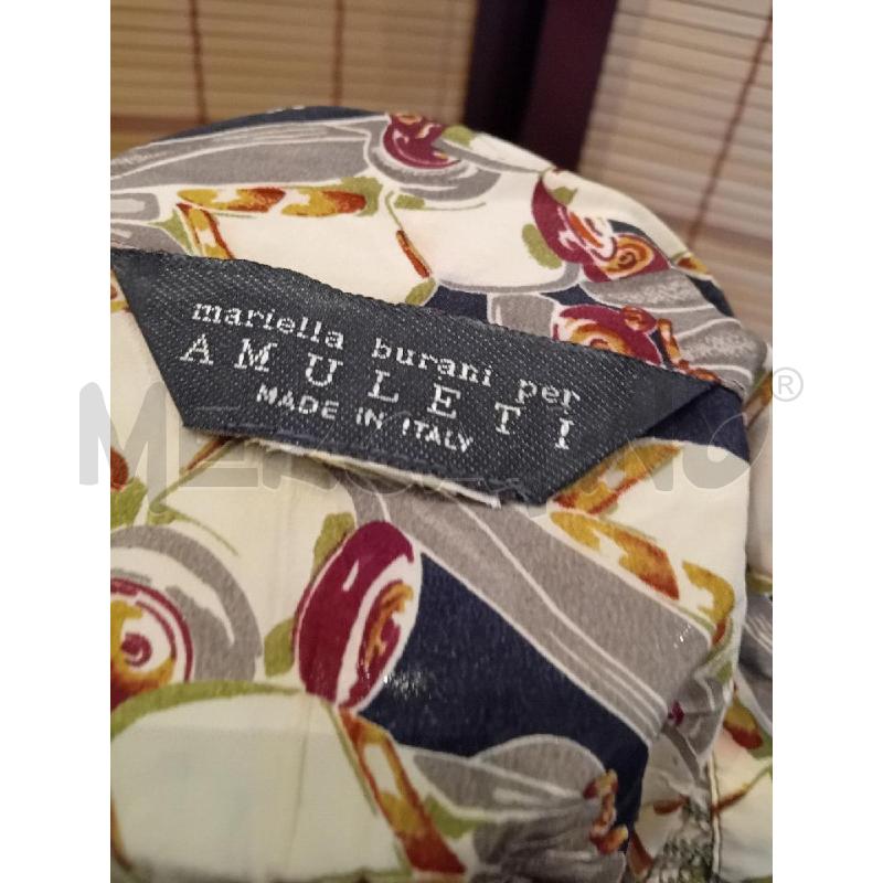 CAMICIA DONNA AMULETI FANT BEIGE NERA ROSSA SETA 100% | Mercatino dell'Usato Manduria 5