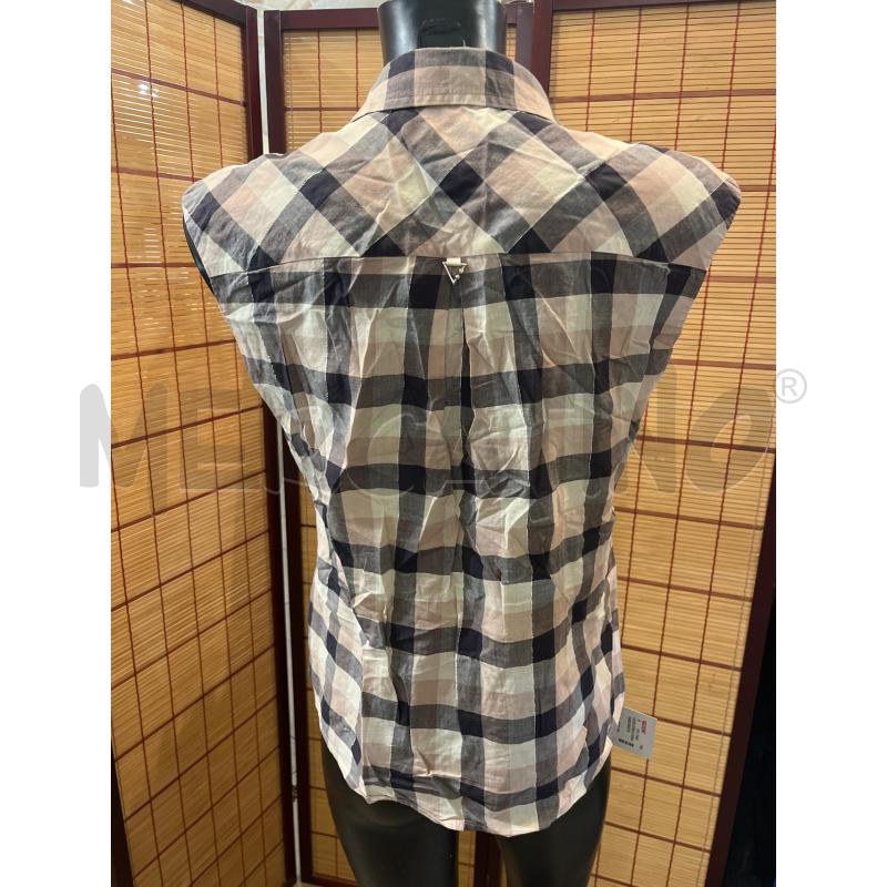CAMICIA DONNA M GUESS QUADRI BEIGE NERI | Mercatino dell'Usato Manduria 2