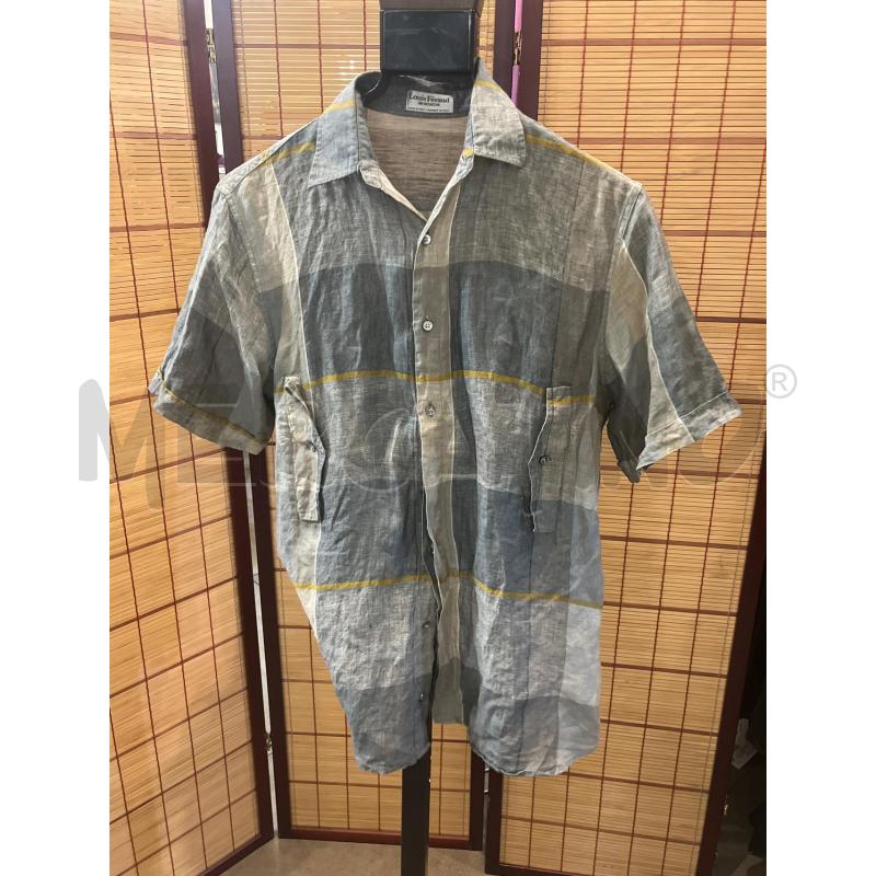 CAMICIA UOMO 42 LOUIS FERAUD QUADRI GRIGI LINO | Mercatino dell'Usato Manduria 1