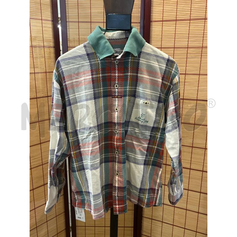 CAMICIA UOMO L CARLO CARLUCCI BIANCA QUADRI VERDE ROSSO | Mercatino dell'Usato Manduria 1