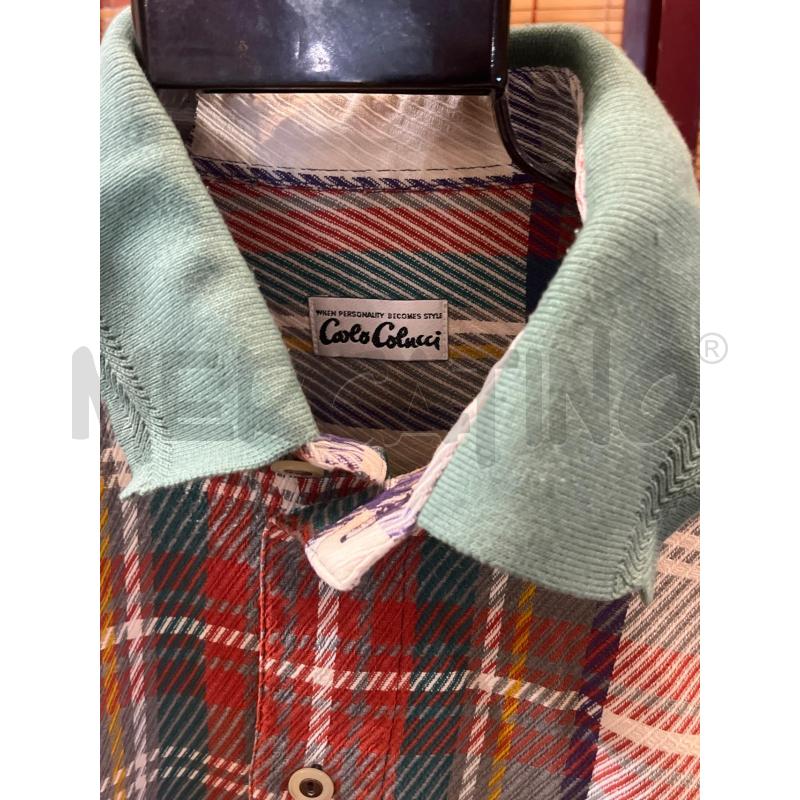 CAMICIA UOMO L CARLO CARLUCCI BIANCA QUADRI VERDE ROSSO | Mercatino dell'Usato Manduria 3