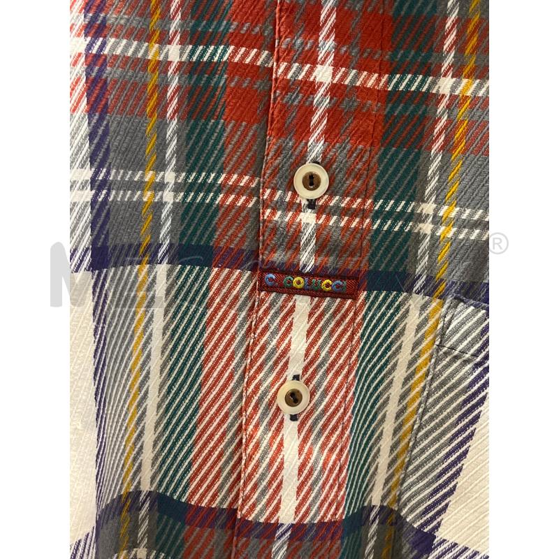 CAMICIA UOMO L CARLO CARLUCCI BIANCA QUADRI VERDE ROSSO | Mercatino dell'Usato Manduria 4