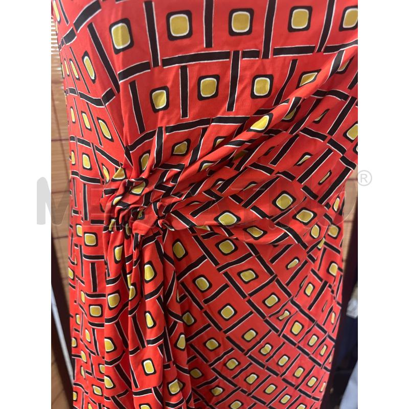 CANOTTA DONNA 42 MALIPARMI ROSSA FANTASIA GEOMETRICA DRAPPEGGIO | Mercatino dell'Usato Manduria 3