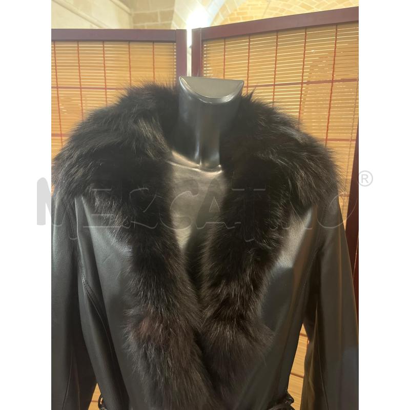 CAPPOTTO DONNA 48 CONBIPEL PELLE NERO BORDO PELLICCIA | Mercatino dell'Usato Manduria 2