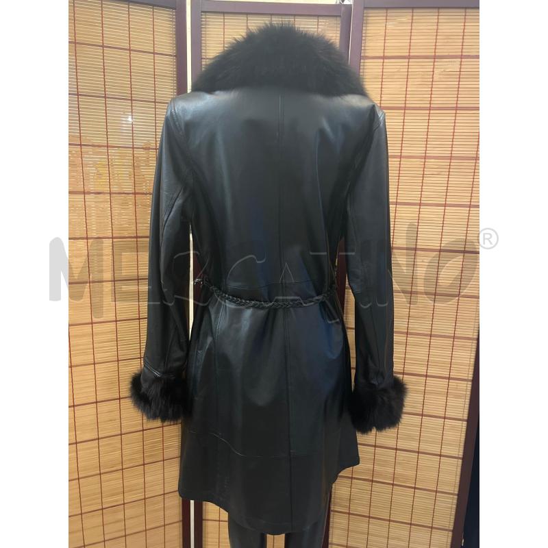 CAPPOTTO DONNA 48 CONBIPEL PELLE NERO BORDO PELLICCIA | Mercatino dell'Usato Manduria 3