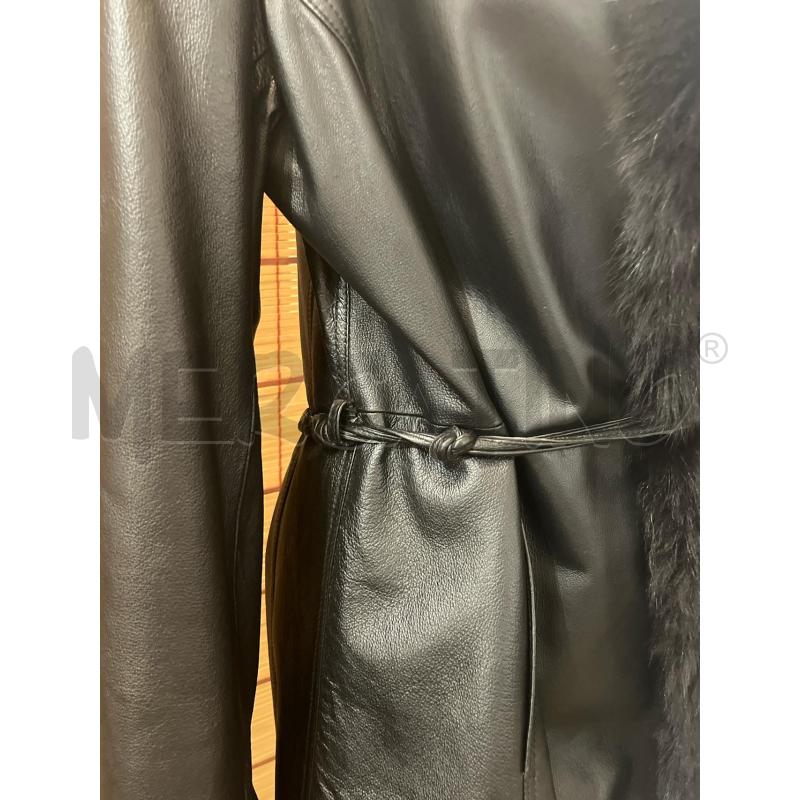 CAPPOTTO DONNA 48 CONBIPEL PELLE NERO BORDO PELLICCIA | Mercatino dell'Usato Manduria 4