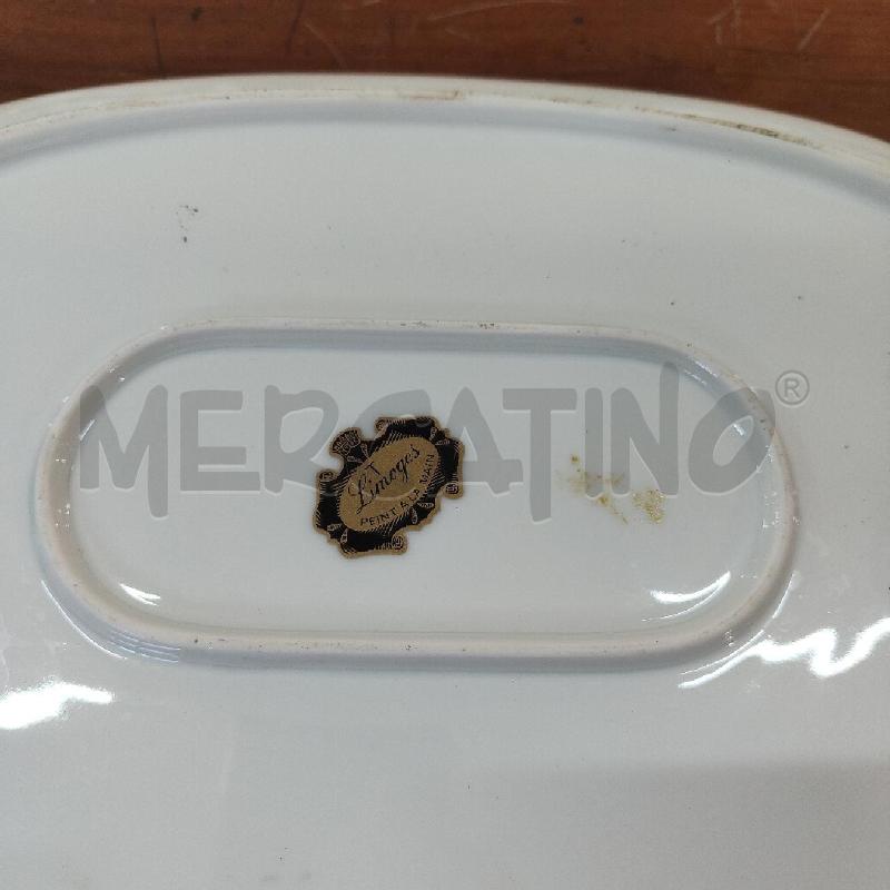 CENTROTAVOLA OVALE T LIMOGES ROSA ORO FIORI BORDO OTTONE  | Mercatino dell'Usato Manduria 5
