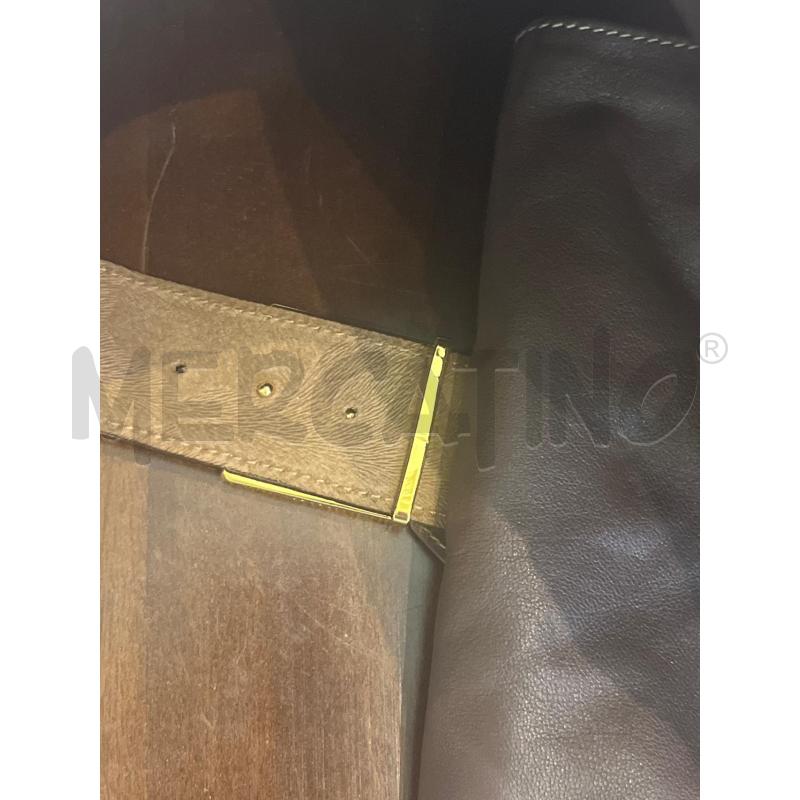 CINTURA DONNA GIANFRANCO FERRÈ PELLE MARRONE LARGA FIBBIA DORATA | Mercatino dell'Usato Manduria 4